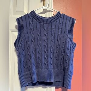 Mock neck knit sweater vest